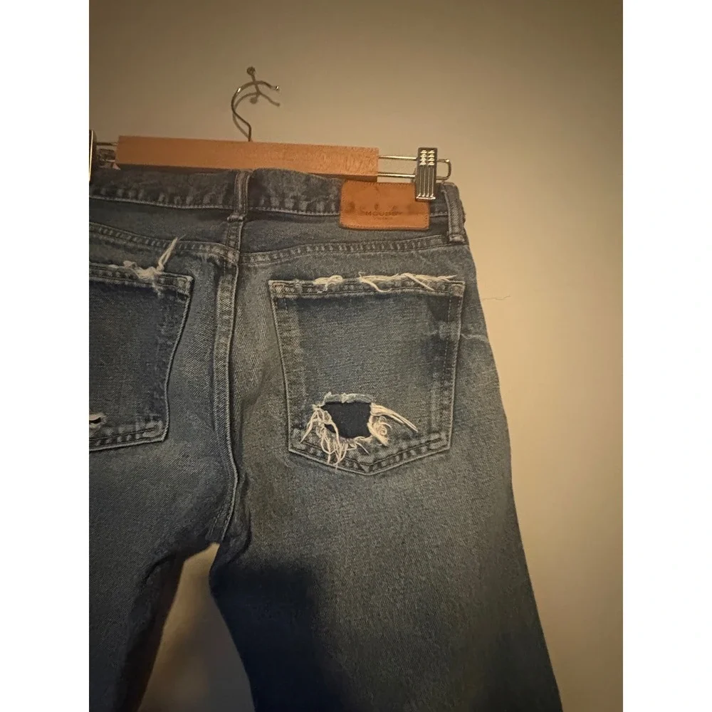 Moussy Vintage Distressed Medium Wash Straight Leg Jeans Size 25 - Picture 11 of 11
